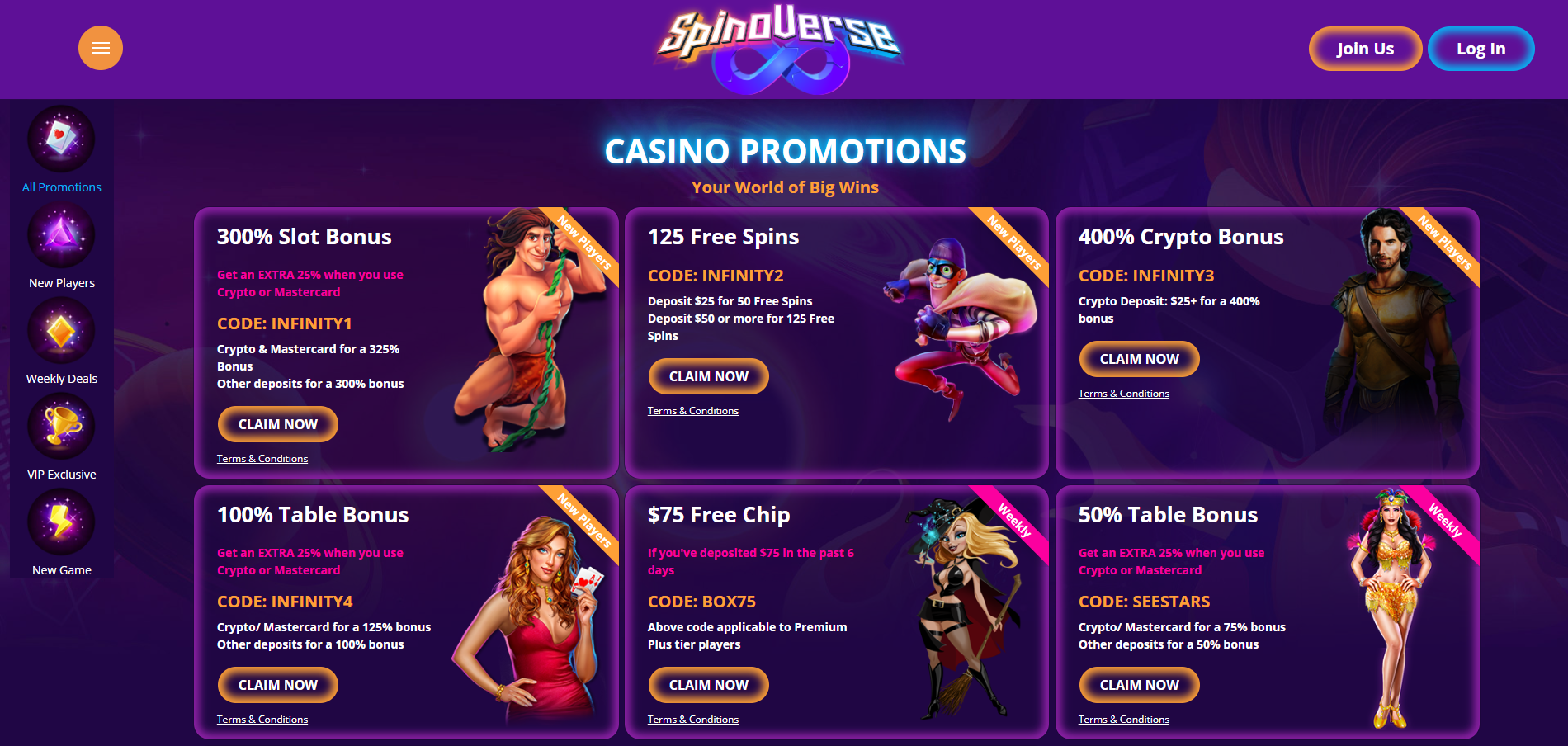 Multiple Promos Available